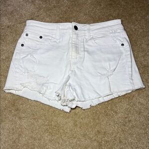 BP White Distressed Denim Shorts